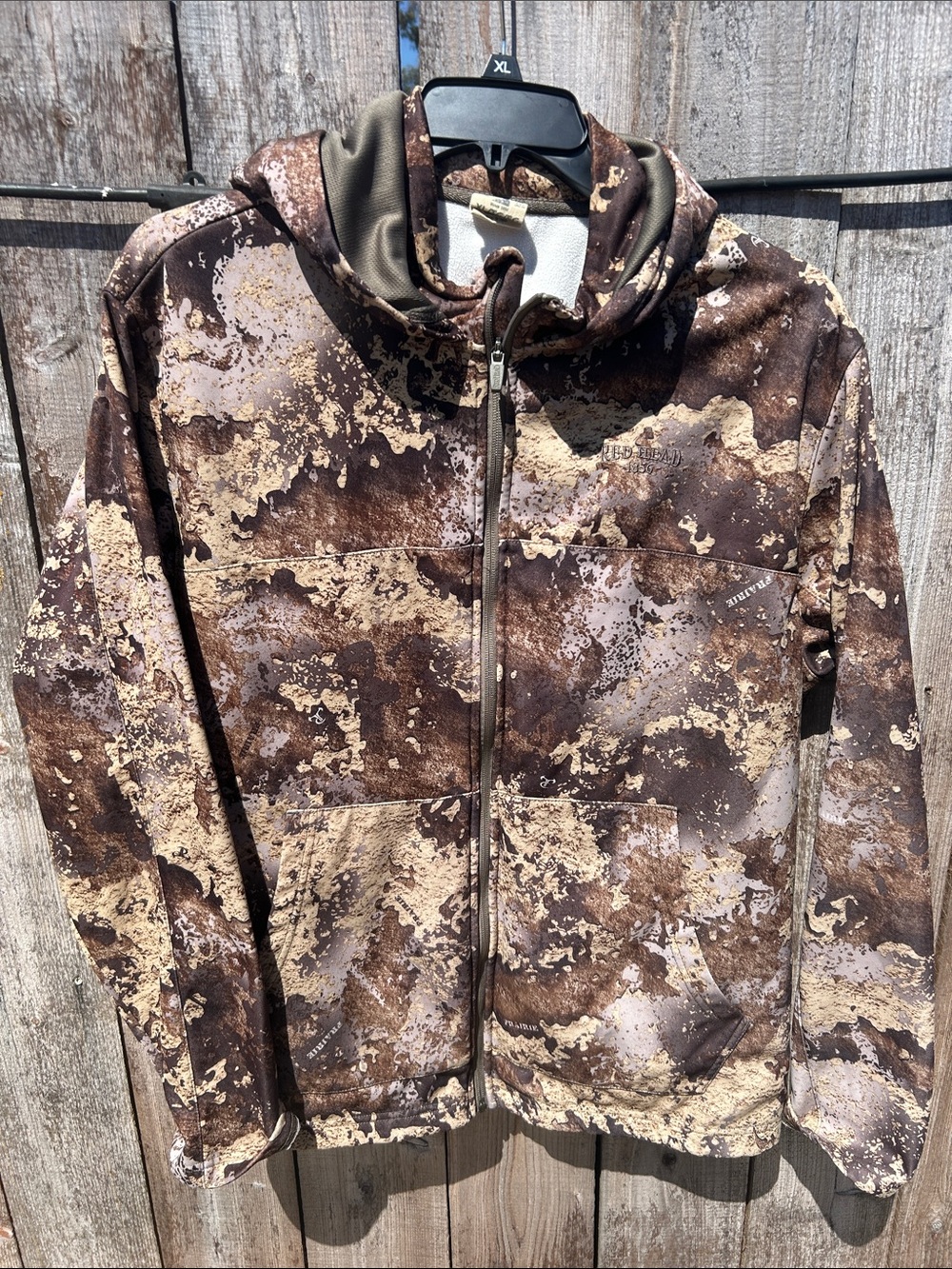RedHead Men's Camo Lightweight Zip Hoodie Jacket - Brown/Tan